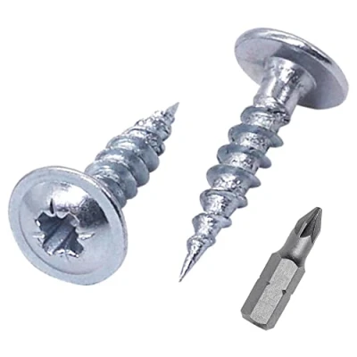 Afbeelding van SKIR&#039;CO (100 stuks) verzinkt staal 3,5 x 10 mm zilveren houten schroeven, metalen wafer hoofd, Pozidriv, zelftappend
