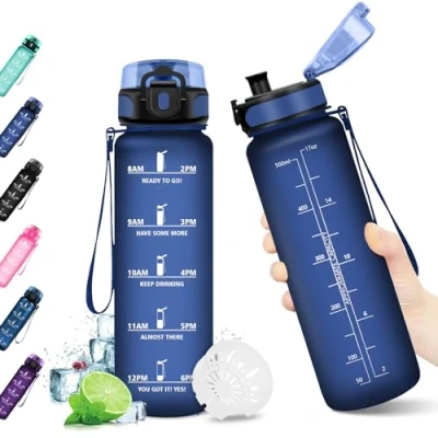 Afbeelding van KollyKolla Drinkfles voor kinderen, 500 ml, sportwaterfles met motiverende tijdweergave, BPA vrij, meisjesfles, 1 klik open, waterfles school, fiets, sportschool