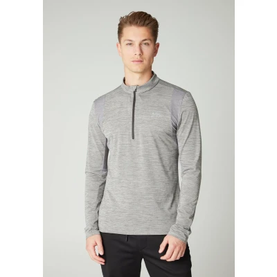Afbeelding van Skipully Protest Men Strayed 1/4 Zip Top Dark Grey Melee M