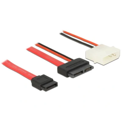 Afbeelding van Delock Kabel Slim SATA Vrouwelijk &gt; 7 Pin + 2 Voeding Mannel