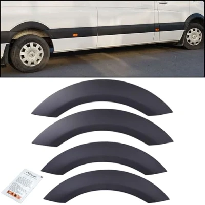 Afbeelding van INLY 4 delige ABS wielkasten, spatbord, verbreding, vuilvanger, wenkbrauwen, zwart, compatibel met Mercedes Sprinter W906 (2006 2018)
