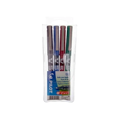 Afbeelding van PILOT rollerball Hi Tecpoint V5, set van 4, geassorteerde kleuren