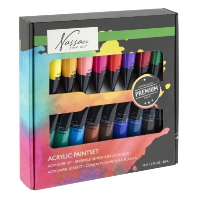Afbeelding van Nassau Acrylverf Set 18 Kleuren
