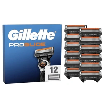 Afbeelding van Gillette Proglide, Met 2x Smering Voor En Achter De Mesjes Nieuwe EverGlide lubricatie Ongelooflijke Gladheid Comfort, x12 Navulmesjes