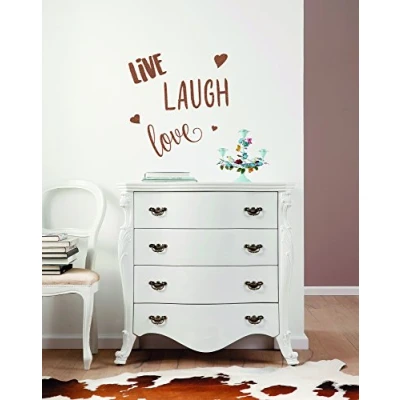 Afbeelding van Komar Wandfolie Live Laugh Love 50x70 cm (breedte x hoogte), zelfklevende wandtattoo (set, 6 delig)