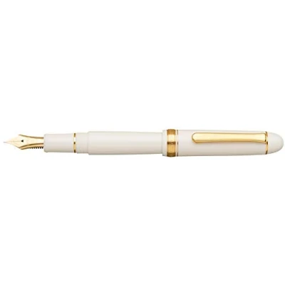 Afbeelding van PLATINUM Japanse vulpen # 3776 Century Gold Trim Chenonceau White B/White / 0,44 0,54 mm handgemaakt/veer van 14 karaats goud/met geschenkdoos/vulpen, PNB15000 2B