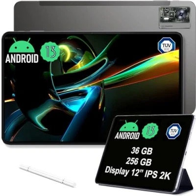 Afbeelding van OUKITEL OT5 Tablet 12 inch 256 GB 11000 mAh batterij 2K IPS scherm Helio G99 processor 16 + 5 MP camera&#039;s Android 13 Dual SIM 5G WiFi OTG GPS (zwart)