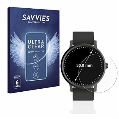 Afbeelding van Savvies (6 Stuks) Schermbeschermer voor Horloges (Rond, ø: 35 mm) Screen Protector Ultra Transparant