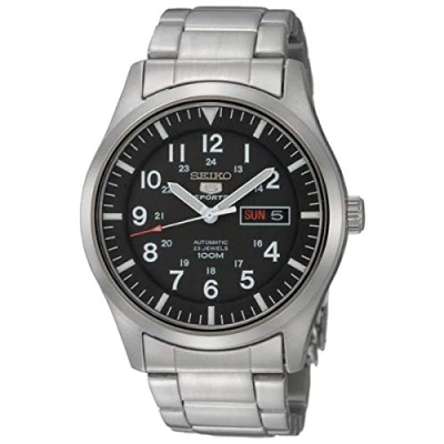 Afbeelding van Seiko Dameshorloge, automatisch, roestvrij staal, met roestvrijstalen band, zilver zwart, Medium, 5 NL