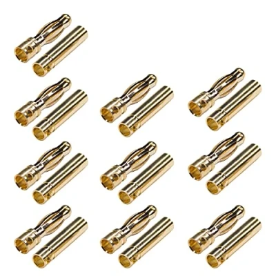 Afbeelding van Boladge 10 paar vergulde 4,0 mm 4mm bullet mannelijk bus bananenstekker kogelstekker voor RC borstelloze motor ESC