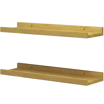 Afbeelding van Vicco Linus Wandplank 50 x 4 cm Set van 2 Natuurlijk hout