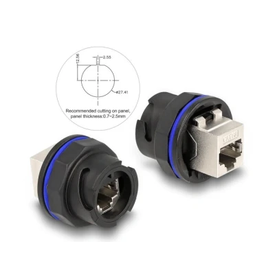 Afbeelding van Delock RJ45 Cat.6A Einbaubuchse / Kupplung schwarz HQ products