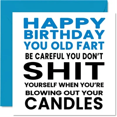 Afbeelding van Grappige Verjaardagskaarten voor Papa You Old Fart Onbeleefde Gelukkige Verjaardagskaart van Zoon Dochter, 145mm x Grap Humor Banter Verjaardag Wenskaarten Gift Vader
