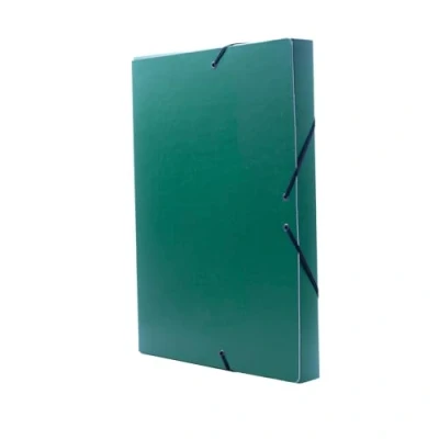 Afbeelding van Raylu Paper Projectmap Matt A4 met 3 cm rugbreedte, stevige kartonnen map en sluiting elastieken voor schoolprojecten of kantoor, formaat 34 x 24 (groen)