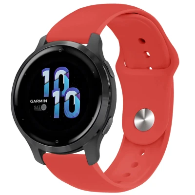 Afbeelding van Siliconen bandje Universeel 22 mm aansluiting Rood iMoshion En TPU (zacht)