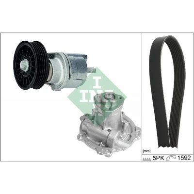 Afbeelding van INA Poly V riemen kit inclusief waterpomp 529 0161 31