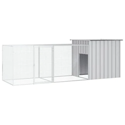 Afbeelding van vidaXL Kippenhok 300x91x100 cm gegalvaniseerd staal grijs