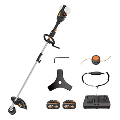 Afbeelding van Worx Grastrimmer en grastrimmer, 38 cm, 40 V (2 x 20 V), PowerShare, borstelloze motor, WG186E.1 2 4Ah accu&#039;s, oplader, in 1, dubbele draad