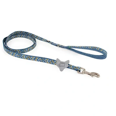 Afbeelding van Hurtta Razzle Dazzle Standaard hondenriem, 100% gerecycled polyester, gewatteerd en duurzaam, blauw 180 x 15 mm