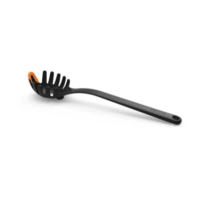 Afbeelding van Pastalepel, lengte: 29 cm, kunststof/siliconen, functionele vorm, zwart/oranje