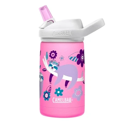 Afbeelding van CamelBak Eddy+ Kids SST Vacuum Insulated Isolatie Drinkfles 350 ml Roze (Flowerchild Sloth)