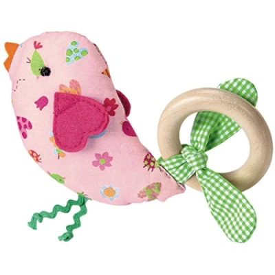 Afbeelding van Käthe Kruse Houten Grijpring Vogel 14 Cm Roze