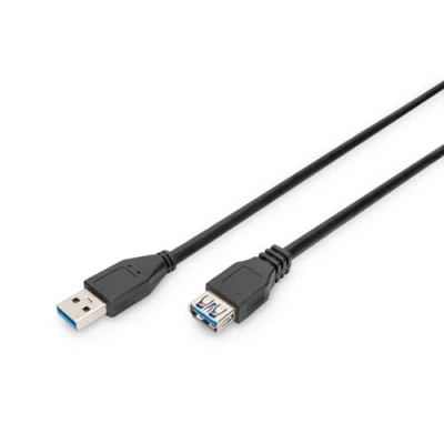 Afbeelding van Digitus USB kabel 3.2 Gen1 (USB 3.0 / 3.1 Gen1) A stekker, bus 1.80 m Zwart AK 300203 018 S