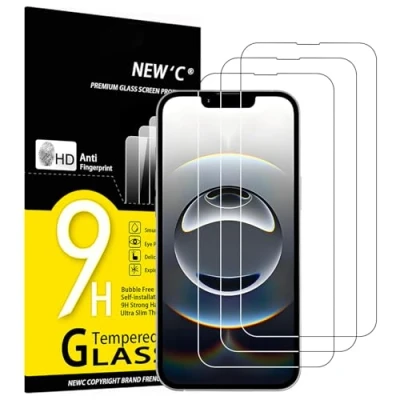 Afbeelding van NEW&#039;C 3 Stuks, Screen Protector voor iPhone 16e, Gehard Glass Schermbeschermer Film 0.33 mm ultra transparant, resistent