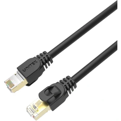 Afbeelding van UNITEK Ethernet netwerkkabel, patchkabel Cat.7 I 2 identieke RJ45 568BI 3 meter 10 Gbit/S Ethernetkabel, LAN, DSL, Switch, Router, Modem, Acces Point 100% koper, 26 AWG zwart