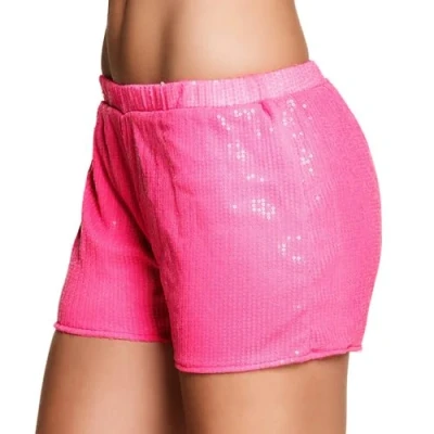 Afbeelding van Boland Hotpants Sequins neon roze (M) Volwassenen Danser/danseres 80&#039;s &amp; 90&#039;s Disco