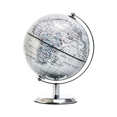 Afbeelding van TOPGLOBE 14cm Globe Zilver Grijs