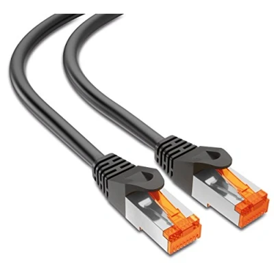 Afbeelding van mumbi LAN kabel 50m CAT 6 netwerkkabel afgeschermd F/UTP CAT6 ethernet patchkabel RJ45 50 meter, zwart