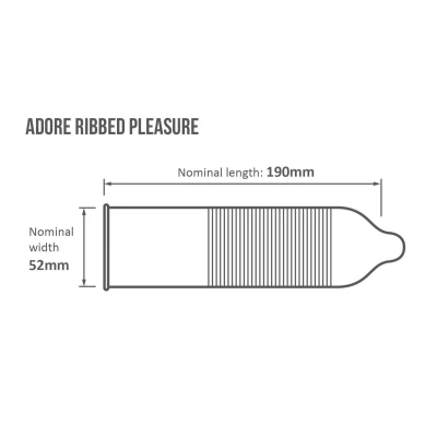 Afbeelding van Pasante Adore Ribbed Pleasure condooms 144 stuks
