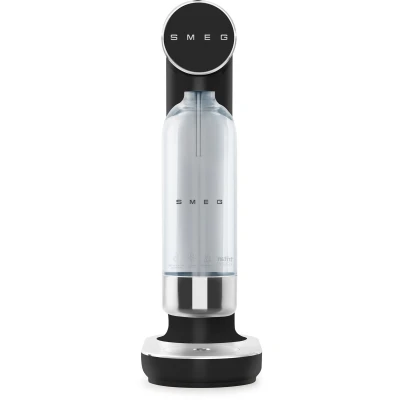 Afbeelding van Smeg, SKC01BLM Frisdrank en frisdrankmachine, met gascontroleknop afdruiprek, fles van 800 ml, CO2 patroon niet inbegrepen, mat zwart
