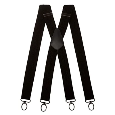Afbeelding van Olata Werk Bretels X Vorm Met Karabijnhaken 4 cm. Zwart (Zwarte Clips)