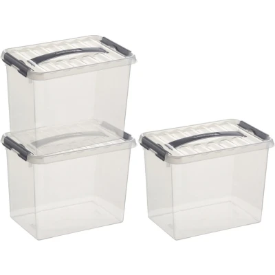 Afbeelding van 3x Kunststof stapelbare opbergbak 9 liter 30 x 20 22 cm Opbergbox