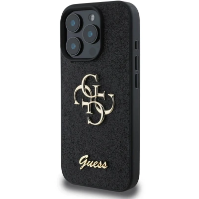 Afbeelding van CG Mobile Guess GUHCP16LHG4SGK hoes voor iPhone 16 Pro 6,3 inch zwart hardcase vaste glitter Big 4G