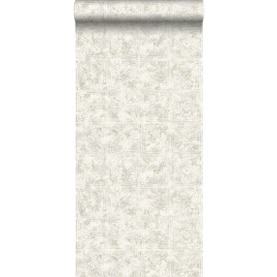 Afbeelding van Leen Bakker ESTAhome Behang Tegelmotief Donker Beige 53cm X 10,05 M Vlies