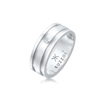 Afbeelding van Kuzzoi Chunky Diamond Ring, Heren, Maat: 64, Silber