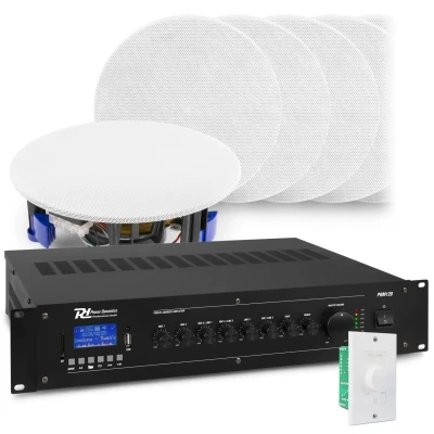 Afbeelding van Geluidsinstallatie met 12x NCSP5 inbouw speaker en PRM120 versterker