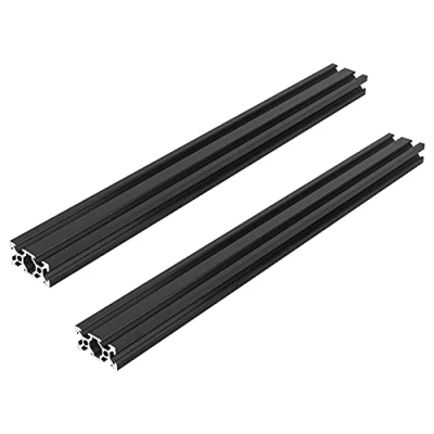 Afbeelding van 2 stuks 300 mm, 2040 V Europese standaard, geanodiseerd, zwart aluminiumprofiel, extrusie, lineaire rail voor 3D printers en CNC machines (300 mm)