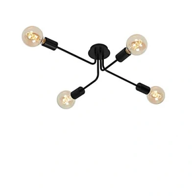 Afbeelding van Briloner Leuchten KUGLO plafondlamp industrieel 4 lichts E27 max. 60W zwart