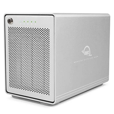 Afbeelding van OWC Mercury Elite Pro Quad (0 TB) externe opslagbehuizing met vier sleuven en SoftRAID XT voor 2,5 inch 3,5 SATA drives