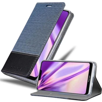 Afbeelding van Cadorabo Hoesje geschikt voor Honor 8C in DONKERBLAUW ZWART Beschermhoes met magnetische sluiting, standfunctie en kaartvakje Book Case Cover Etui