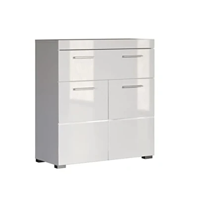 Afbeelding van Trendteam Smart Living Badkamerkast Commode, Hoogglans, Lade, Opbergruimte, Wit
