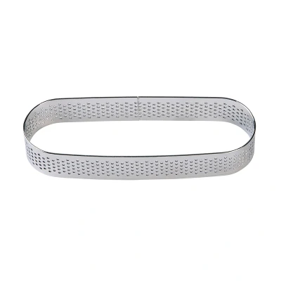 Afbeelding van BrandNewCake Taartring RVS Ovaal Geperforeerd 12x3,5x2cm