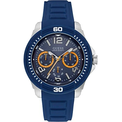 Afbeelding van Guess Tread herenhorloge Blauw W0967G2