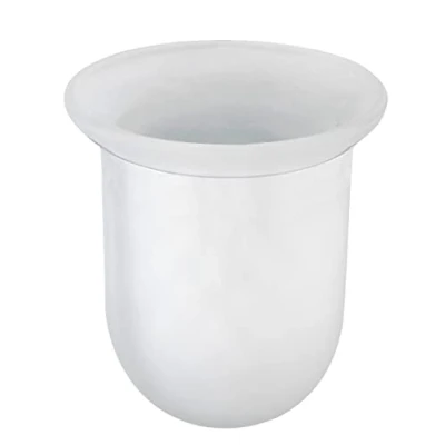 Afbeelding van WENKO wc borstelhouder glas vervanging voor toiletborstels tot Ø 7,5 cm, glas, wit