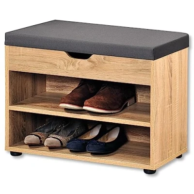 Afbeelding van Kesper Schoenenkast Met Zitkussen, Materiaal: Hardboard, Afmetingen: B60 x H45 cm L30 cm, Kleur: Bruin 15924 13