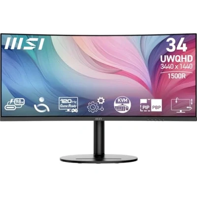Afbeelding van MSI Modern MD342CQP computer monitor 86,4 cm (34 ) 3440 x 1440 Pixels UltraWide Quad HD LCD Zwart